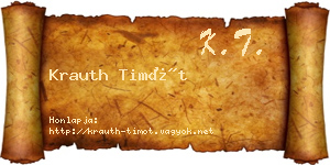 Krauth Timót névjegykártya